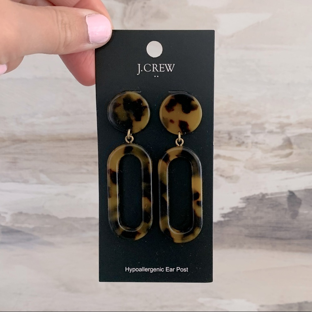 J.Crew Tortoise Shell Doorknocker Earrings NWT